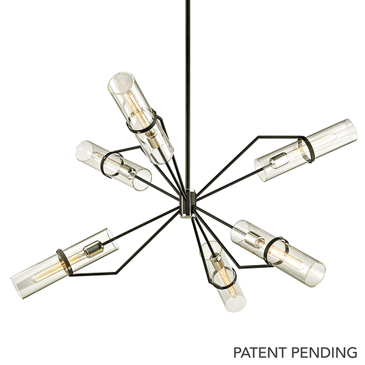 Raef Chandelier - 6-Light - Textured Black & Polish Nickel - Troy Lighting F6328-TBK/PN