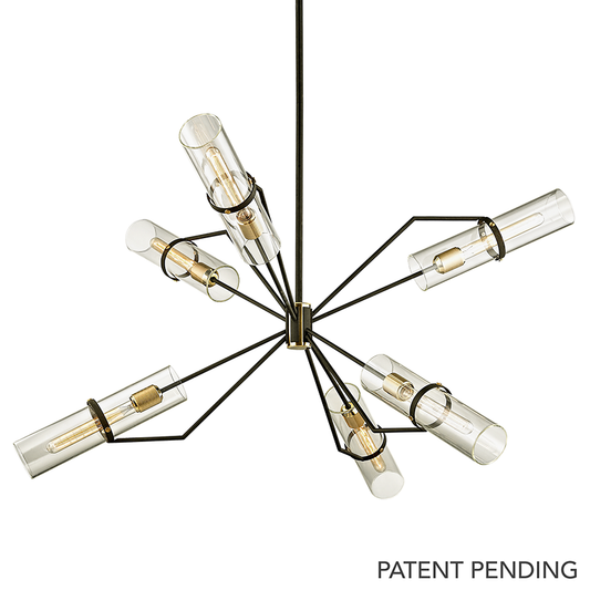 Raef Chandelier - 6-Light - Textured Bronze Brushed Brass - Troy Lighting F6318-TBZ/BBA