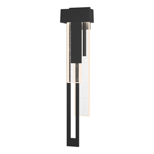 Rainfall Large LED Outdoor Sconce - Coastal Black - Left-Facing by Hubbardton Forge
