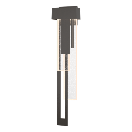 Rainfall Large LED Outdoor Sconce - Oil Rubbed Bronze - Left-Facing by Hubbardton Forge