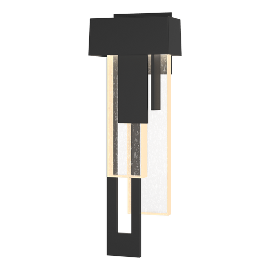 Rainfall LED Outdoor Sconce - Coastal Black - Left-Facing by Hubbardton Forge