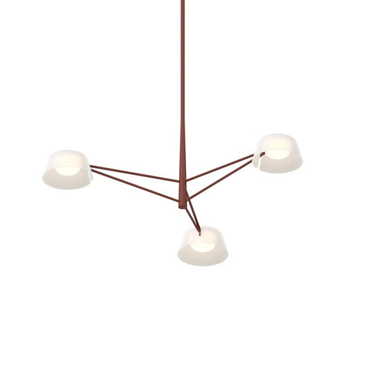 Ray 3-Light Chandelier - Oxide Red - Optical White Acrylic Shade by SONNEMAN