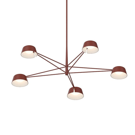 Ray 5-Light Chandelier - Oxide Red - Aluminum Shade by SONNEMAN