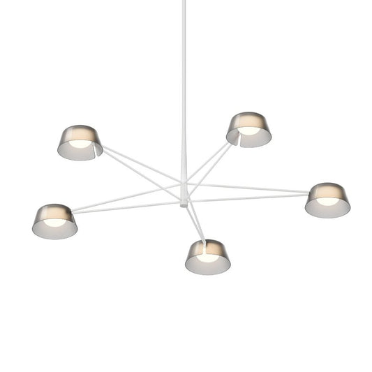 Ray 5-Light Chandelier - Warm Gray - Smoked Etched Acrylic Shade by SONNEMAN