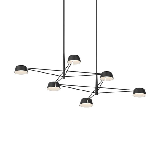 Ray 6-Light Chandelier - Satin Black - Aluminum Shade by SONNEMAN