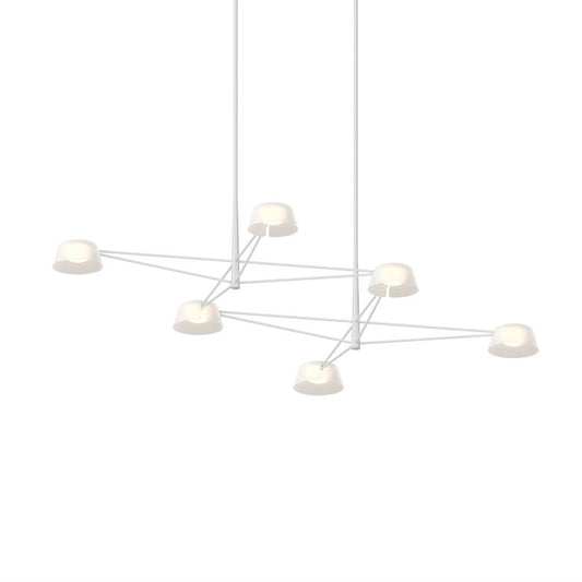 Ray 6-Light Chandelier - Warm Gray - Optical White Acrylic Shade by SONNEMAN