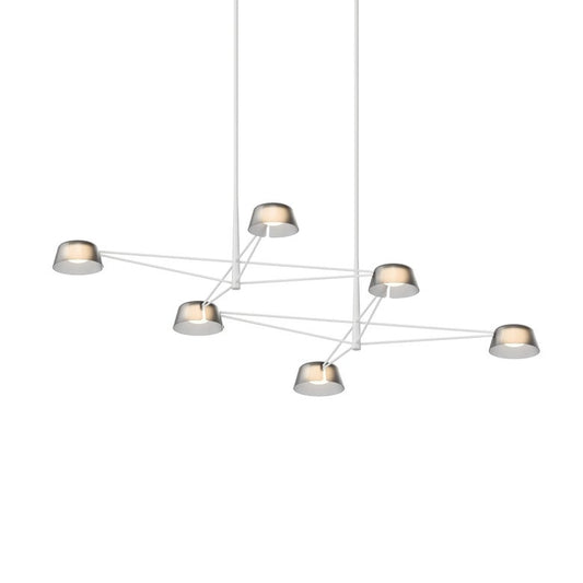 Ray 6-Light Chandelier - Warm Gray - Smoked Etched Acrylic Shade by SONNEMAN