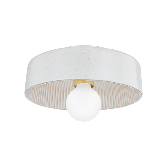 Ray Flush Mount - 1-Light - Aged Brass/ Ceramic Reactive White - Mitzi H778501-AGB/CRW