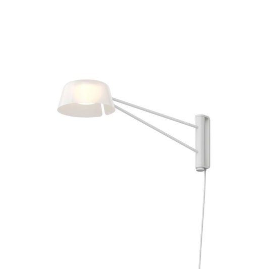 Ray Short Wall Lamp - Warm Gray - Opal White Acrylic Shade by SONNEMAN