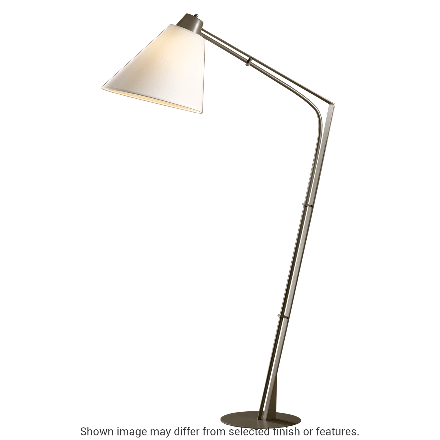 Reach Floor Lamp - White - Natural Anna Shade by Hubbardton Forge