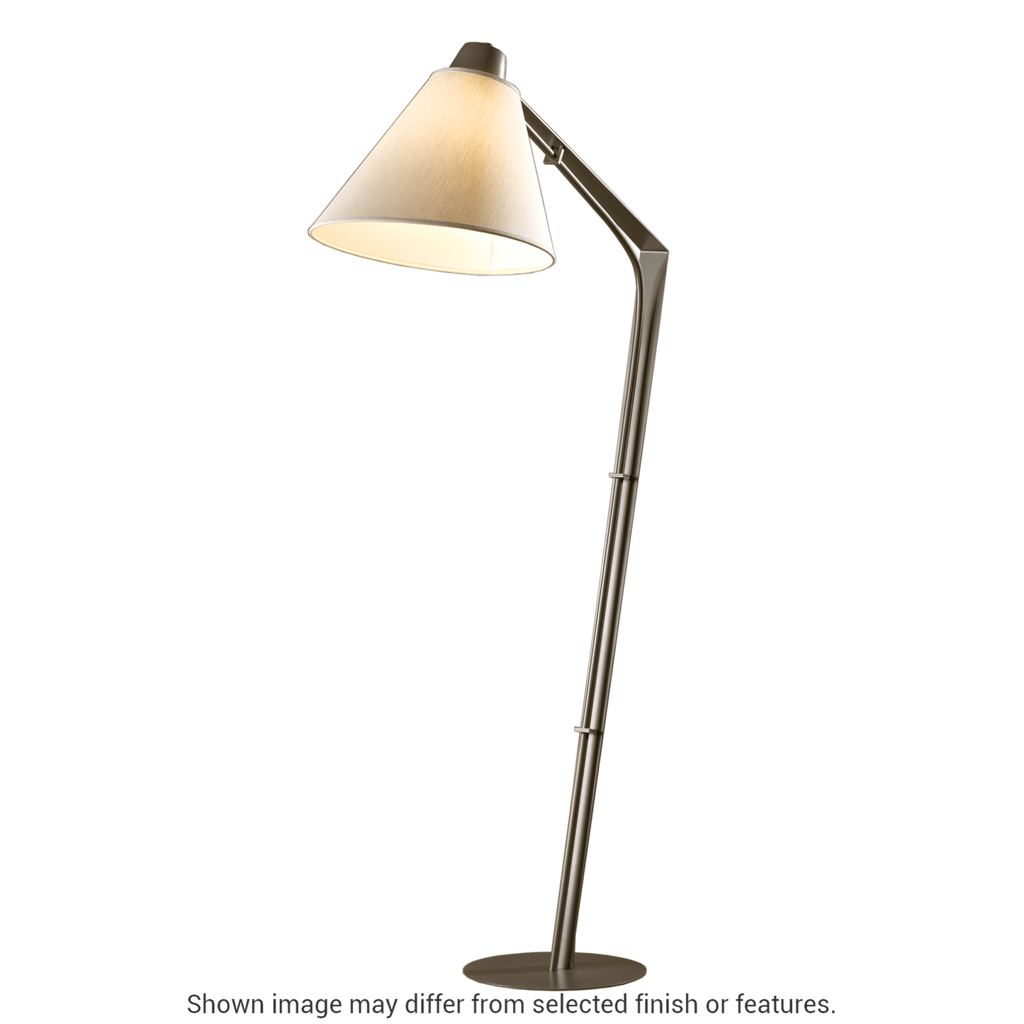 Reach Floor Lamp - White - Natural Anna Shade by Hubbardton Forge
