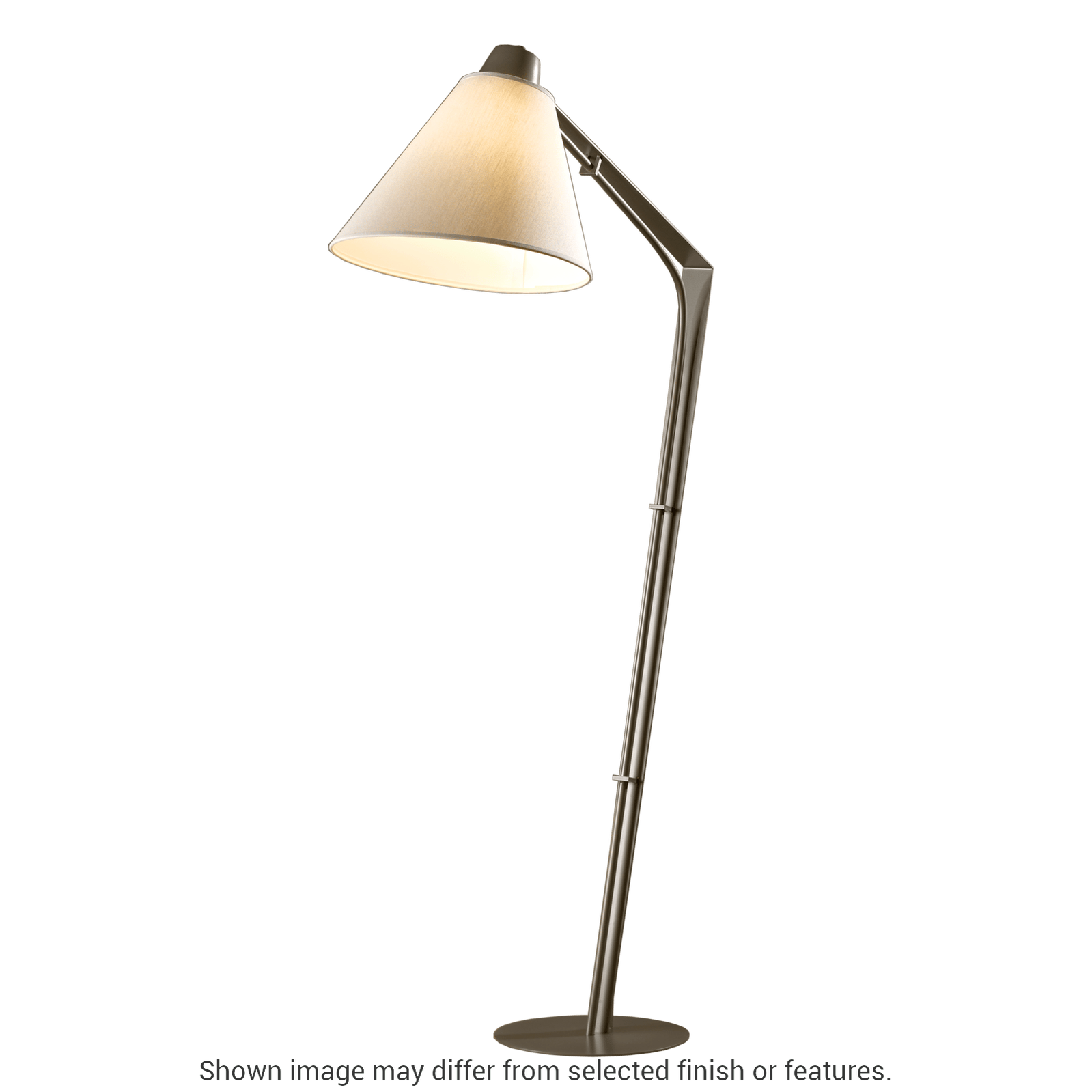 Reach Floor Lamp - White - Natural Anna Shade by Hubbardton Forge