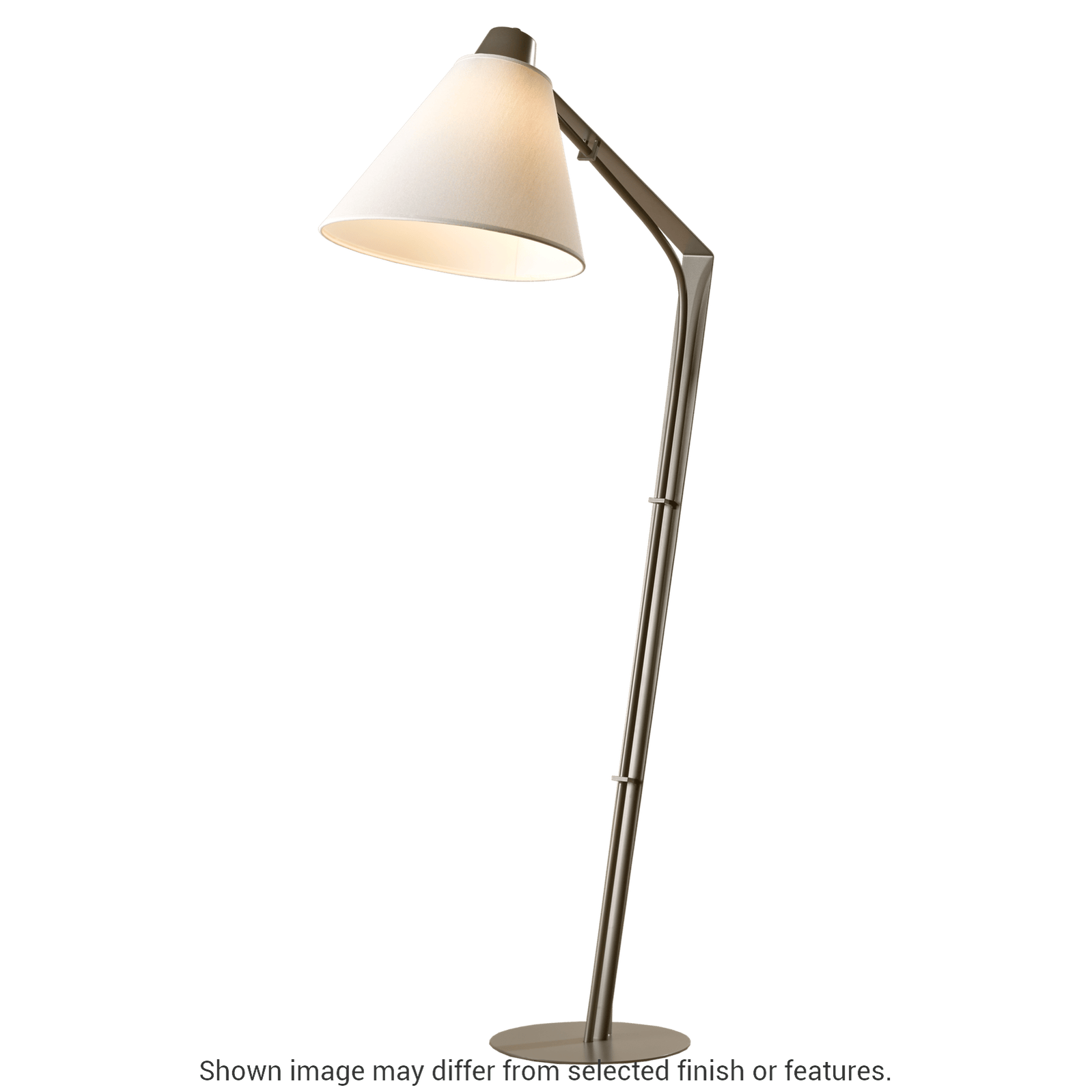 Reach Floor Lamp - White - Natural Anna Shade by Hubbardton Forge