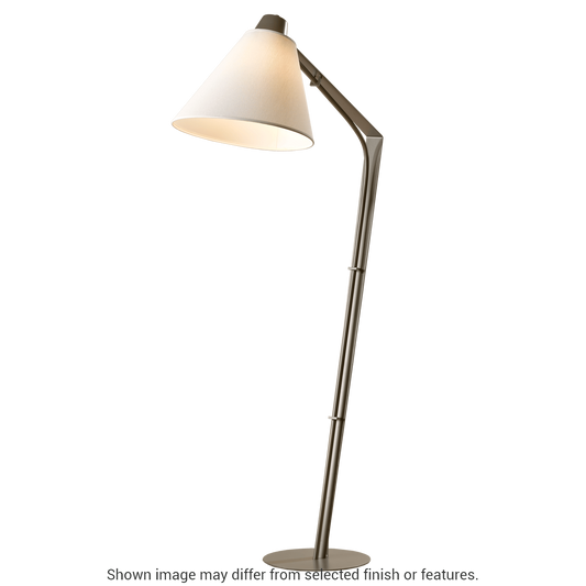 Reach Floor Lamp - White - Natural Anna Shade by Hubbardton Forge