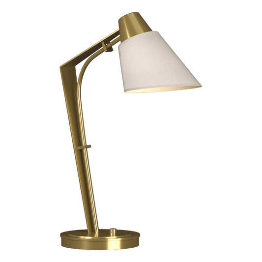 Reach Table Lamp - Modern Brass - Flax Shade by Hubbardton Forge