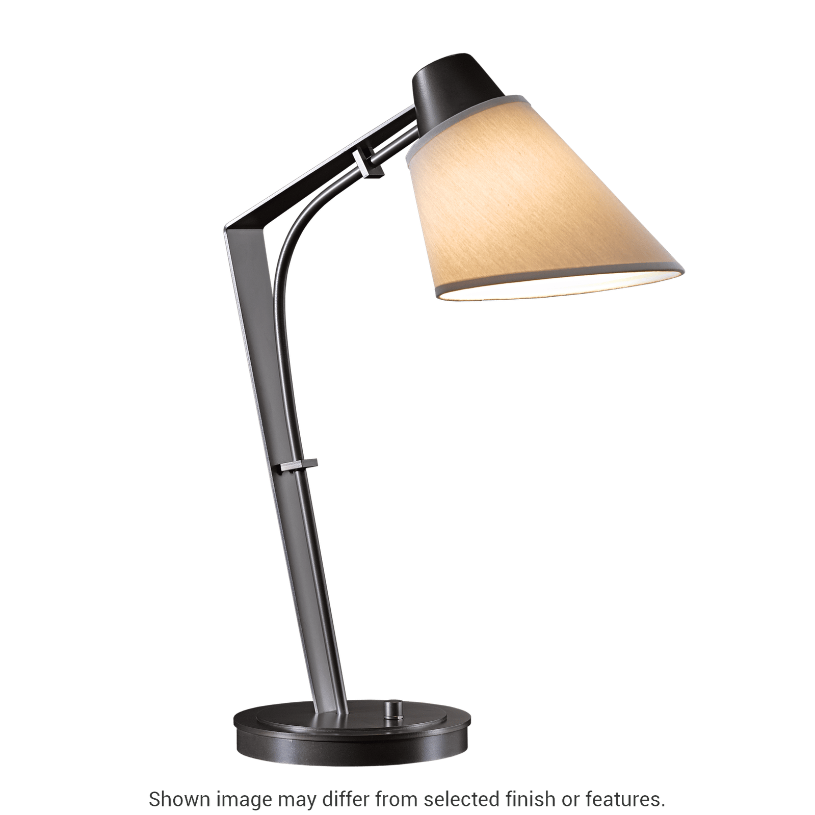 Reach Table Lamp - White - Natural Anna Shade by Hubbardton Forge