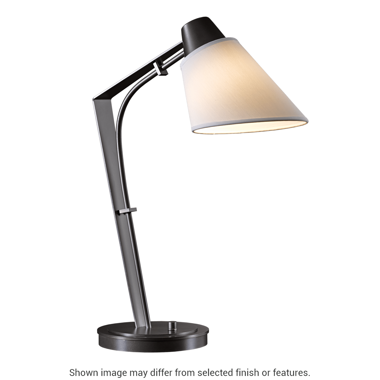 Reach Table Lamp - White - Natural Anna Shade by Hubbardton Forge