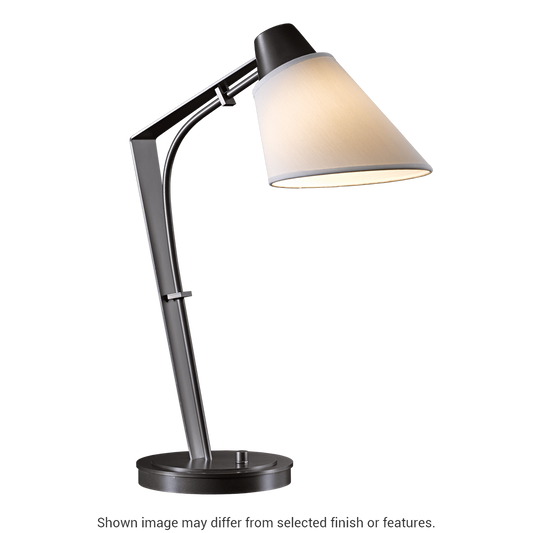 Reach Table Lamp - White - Natural Anna Shade by Hubbardton Forge