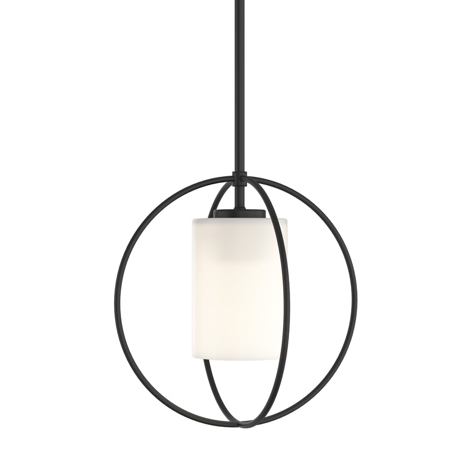Rhythm Mini Pendant - Black - Opal Glass by Hubbardton Forge