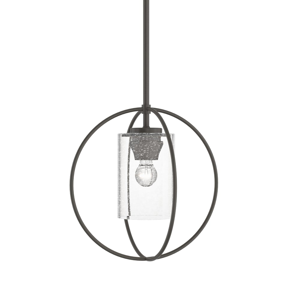 Rhythm Mini Pendant - Dark Smoke - Clear Seeded Glass by Hubbardton Forge