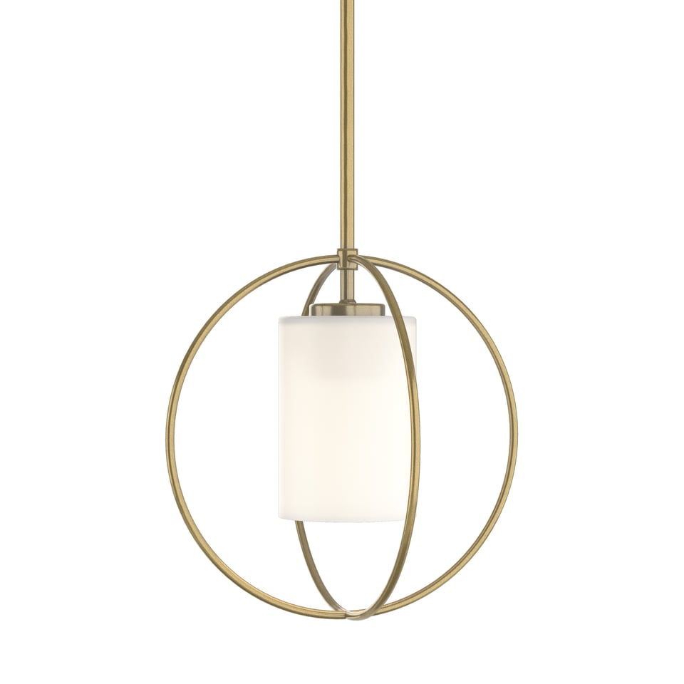 Rhythm Mini Pendant - Modern Brass - Opal Glass by Hubbardton Forge