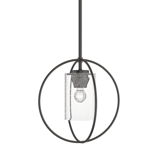 Rhythm Mini Pendant - Oil Rubbed Bronze - Clear Seeded Glass by Hubbardton Forge