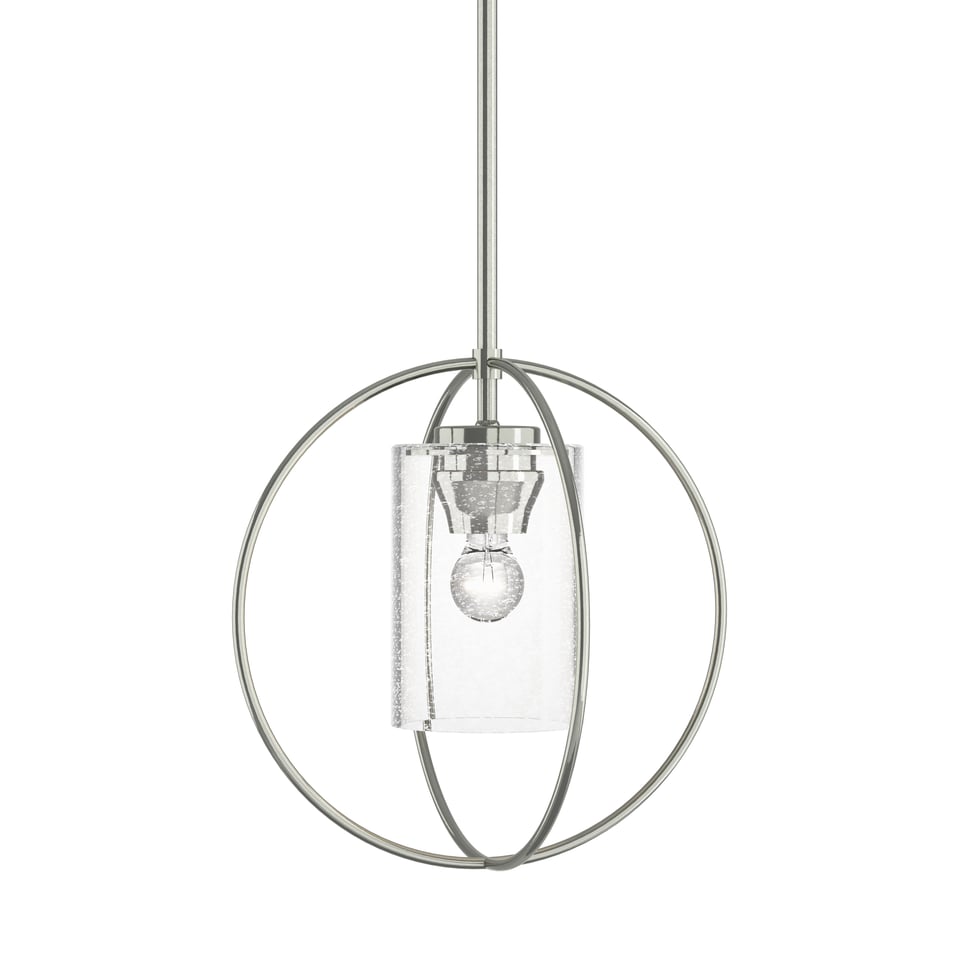 Rhythm Mini Pendant - Sterling - Clear Seeded Glass by Hubbardton Forge
