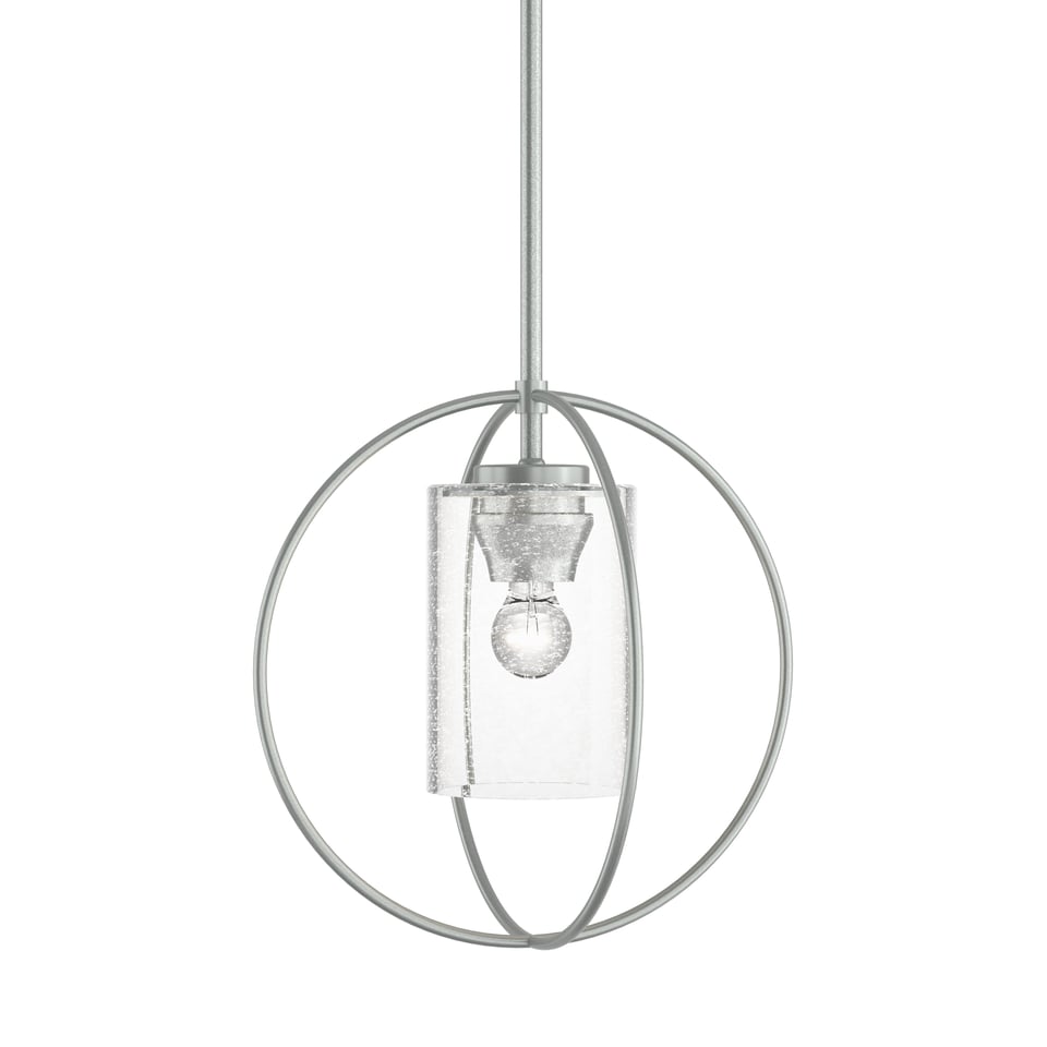 Rhythm Mini Pendant - Vintage Platinum - Clear Seeded Glass by Hubbardton Forge