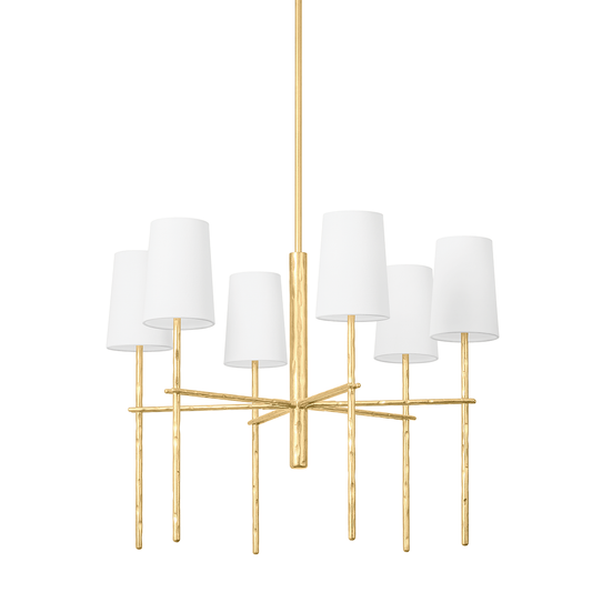 River Chandelier - 6-Light - Vintage Gold Leaf - Troy Lighting F8828-VGL