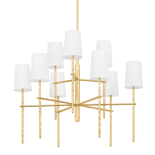 River Chandelier - 9-Light - Vintage Gold Leaf - Troy Lighting F8834-VGL