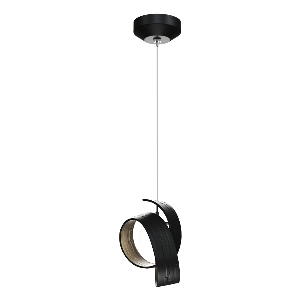 Riza Low Voltage Mini Pendant - Black by Hubbardton Forge