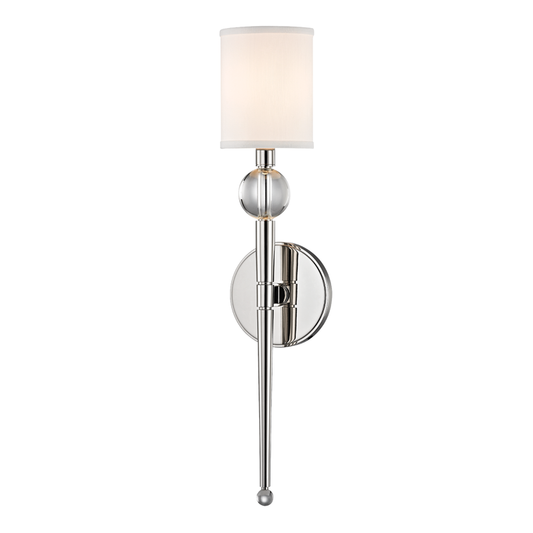 Rockland Wall Sconce - 1-Light - Polished Nickel by Hudson Valley Lighting
