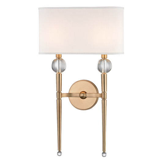Rockland Wall Sconce - 2-Light - Aged Brass by Hudson Valley Lighting