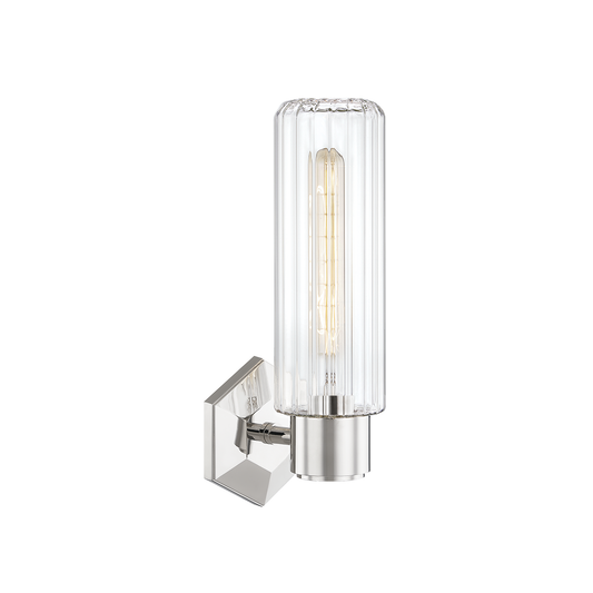 Roebling Wall Sconce - 1-Light - Polished Nickel by Hudson Valley Lighting