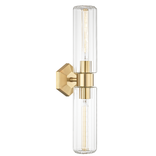 Roebling Wall Sconce - 2-Light - Aged Brass by Hudson Valley Lighting