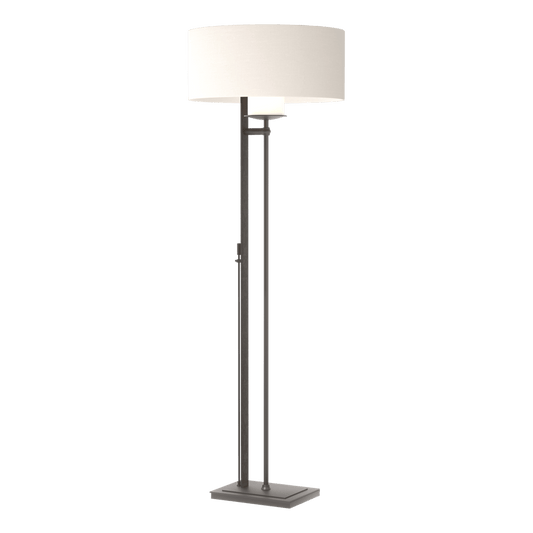 Rook Floor Lamp - Black - Natural Anna Shade by Hubbardton Forge