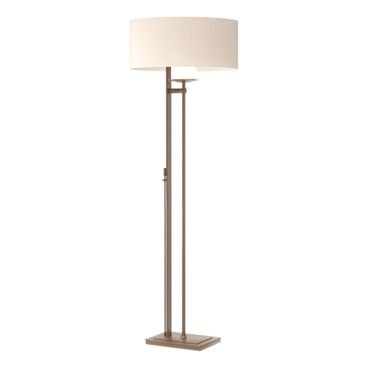 Rook Floor Lamp - Bronze - Flax Shade by Hubbardton Forge