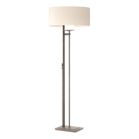 Rook Floor Lamp - Dark Smoke - Flax Shade by Hubbardton Forge