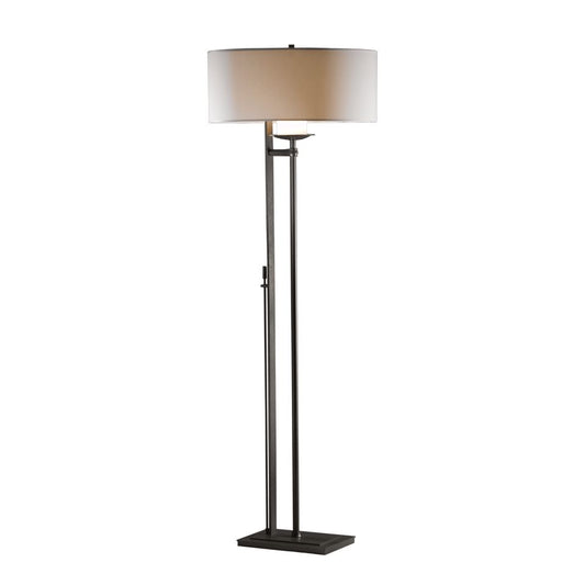 Rook Floor Lamp - Dark Smoke - Natural Anna Shade by Hubbardton Forge