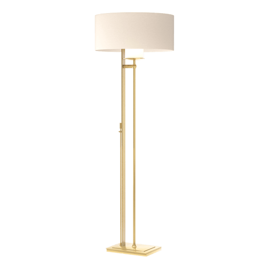 Rook Floor Lamp - Modern Brass - Flax Shade by Hubbardton Forge