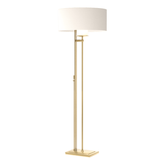 Rook Floor Lamp - Modern Brass - Natural Anna Shade by Hubbardton Forge