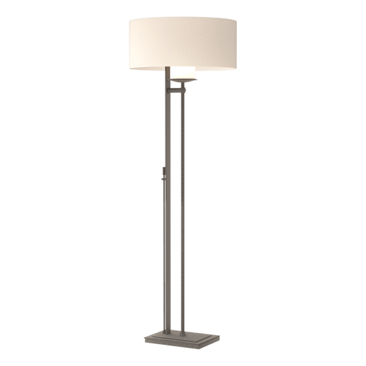 Rook Floor Lamp - Natural Iron - Flax Shade by Hubbardton Forge