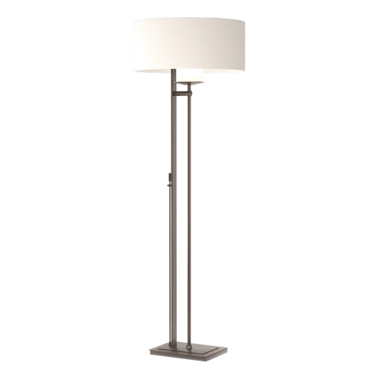 Rook Floor Lamp - Oil Rubbed Bronze - Natural Anna Shade by Hubbardton Forge