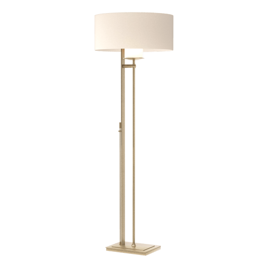 Rook Floor Lamp - Soft Gold - Flax Shade by Hubbardton Forge