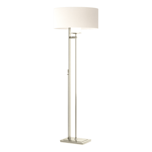 Rook Floor Lamp - Sterling - Natural Anna Shade by Hubbardton Forge
