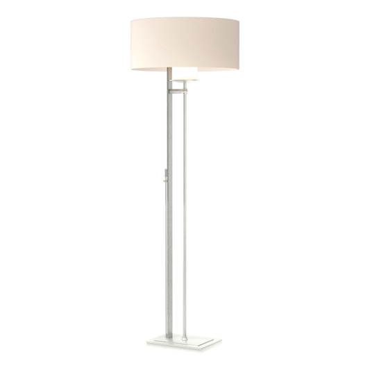 Rook Floor Lamp - Vintage Platinum - Flax Shade by Hubbardton Forge