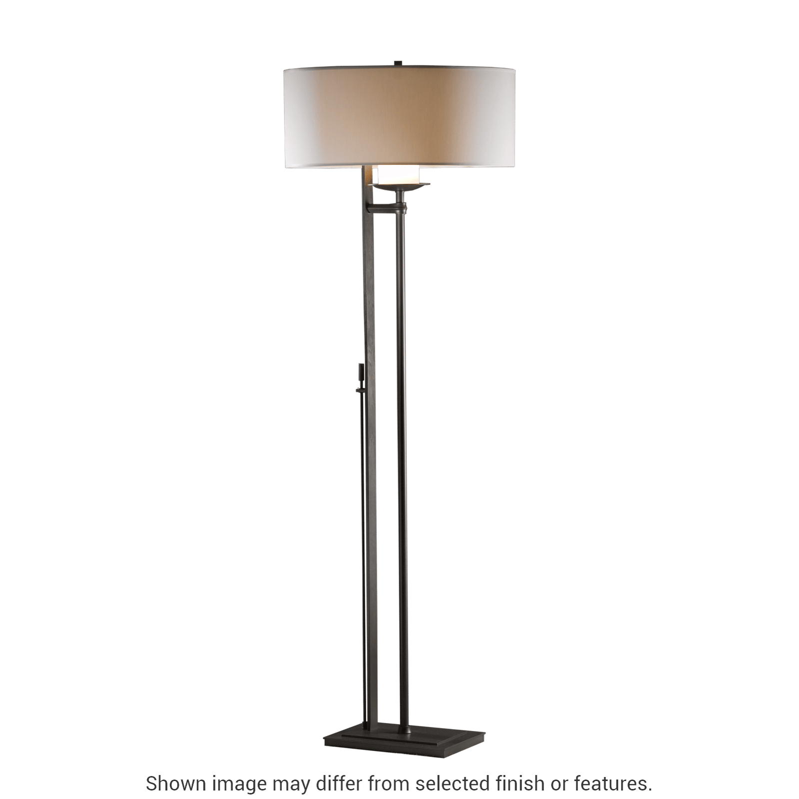 Rook Floor Lamp - White - Natural Anna Shade by Hubbardton Forge