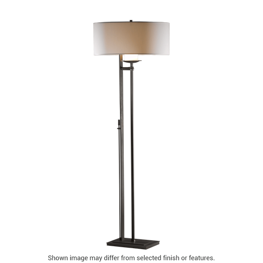 Rook Floor Lamp - White - Natural Anna Shade by Hubbardton Forge