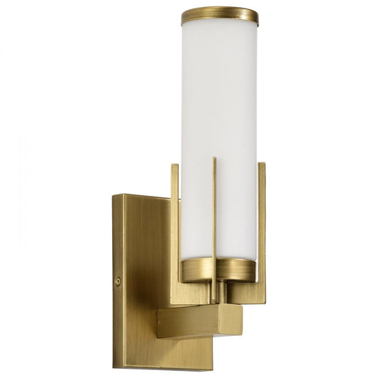 Roselle - 1 Light Vanity - Natural Brass with White Glass - Satco 60-8041