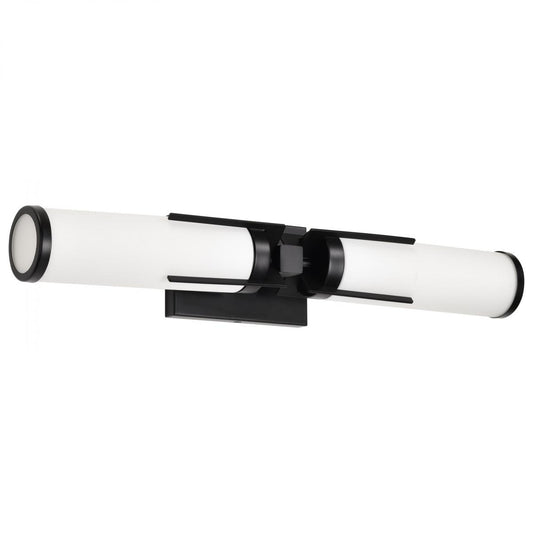 Roselle - 2 Light Vanity - Matte Black with White Glass - Satco 60-8052